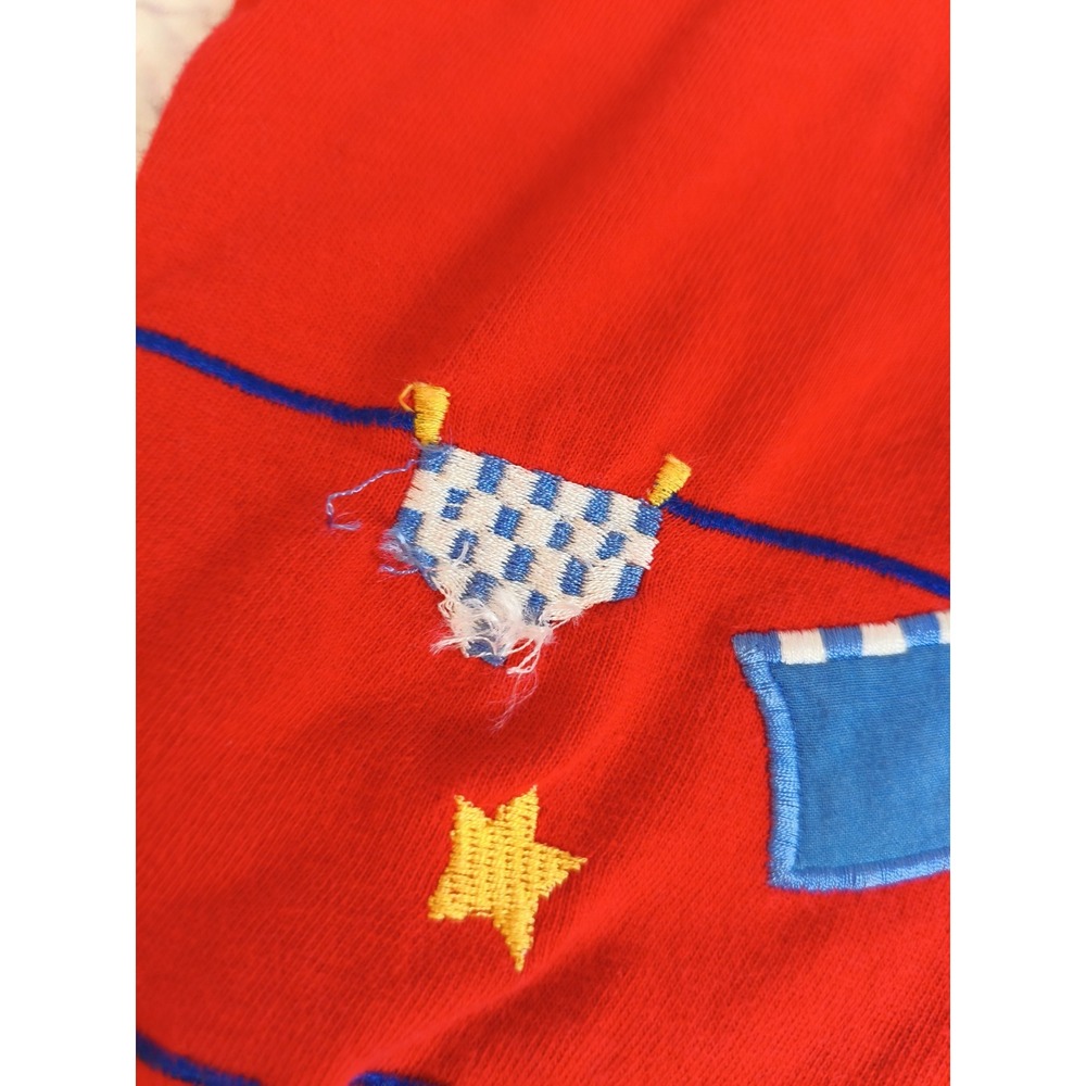 VTG Michael Simon SZ M Patriotic Cardigan USA Flag Bathing Suit Novelty Sweater - Picture 8 of 9
